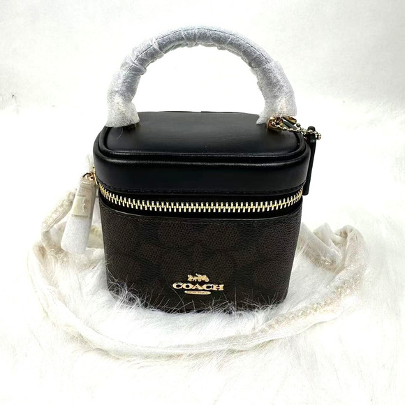 Coach Handbags - Coach Ava Crossbody Bag In Signature Canvas In Gold/Walnut/Black CY732 NWT